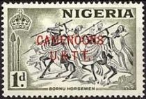 Bornu Horsemen with U.K. overprint