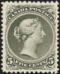 Queen Victoria (1819-1901) - perf 11¾ x 12 Olive Green