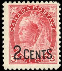 Queen Victoria (1819-1901) 1898 Issue Surcharged 2 CENTS