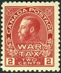 King George V with WAR TAX inscription