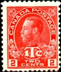 King George V with 1T¢ inscription