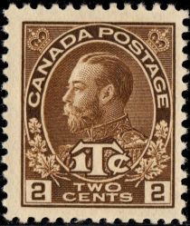 King George V with 1T¢ inscription