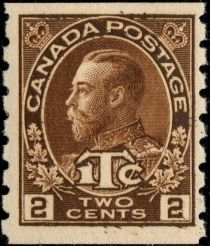 King George V with 1T¢ inscription