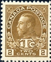 King George V with 1T¢ inscription