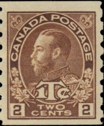 King George V with 1T¢ inscription