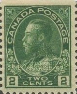 King George V - single stamp from booklet pane