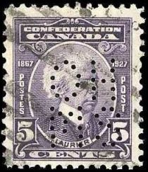 Sir Wilfrid Laurier (1841-1919) Perforated OHMS