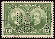 Sir W. Laurier & Sir J. A. Macdonald Perforated OHMS