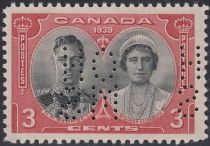 George VI & Queen Elizabeth Perforated Large OHMS