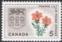 Prairie Lily (Lilium philadelphicum) & Arms of Saskatchewan