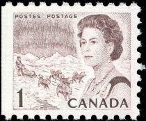 Queen Elizabeth II, northern lights and dog sled team