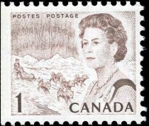 Queen Elizabeth II, northern lights and dog sled team