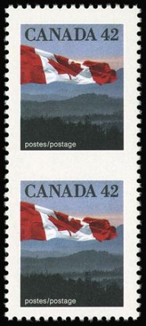 Canadian Flag over Hills