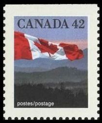 Canadian Flag over Hills