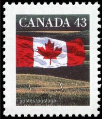 Canadian Flag over Field