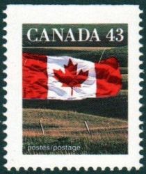 Canadian Flag over Field