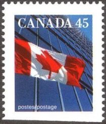 Canadian Flag and Office Buildings