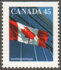 Canadian Flag and Office Buildings