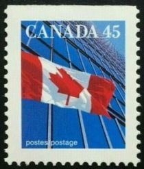 Canadian Flag and Office Buildings