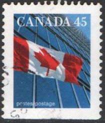 Canadian Flag and Office Buildings