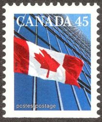 Canadian Flag and Office Buildings