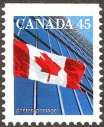 Canadian Flag and Office Buildings