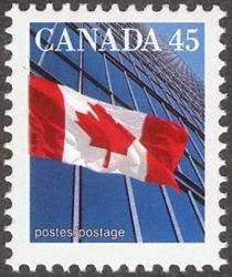 Canadian Flag and Office Buildings