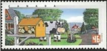 House and Cow-shaped Mailboxes in Springtime - Imperf Right