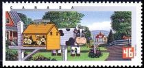 House and Cow-shaped Mailboxes in Springtime - Imperf Left