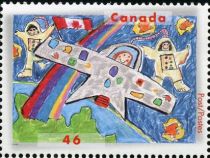 Astronauts in Space, a Rainbow and a Canadian Flag