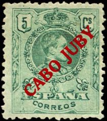 King Alfonso XIII overprinted