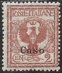 Eagle and ornaments, overprinted