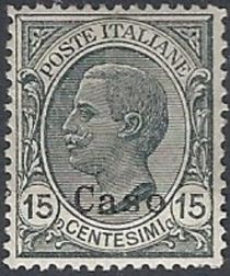 Effigy of Vittorio Emanuele III to the left, overprinted