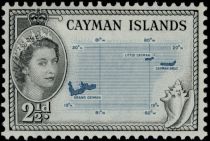 Map of Cayman Islands, conch shell