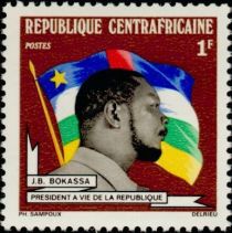 Jean Bedel Bokassa, president for life of the Republic