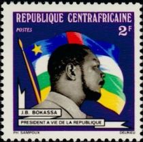 Jean Bedel Bokassa, president for life of the Republic