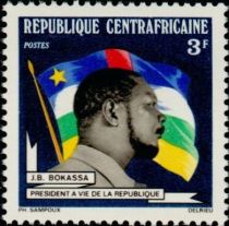 Jean Bedel Bokassa, president for life of the Republic