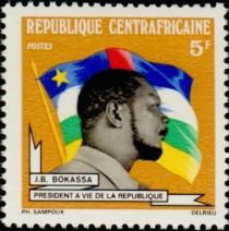 Jean Bedel Bokassa, president for life of the Republic