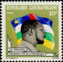 Jean Bedel Bokassa, president for life of the Republic