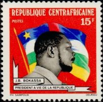 Jean Bedel Bokassa, president for life of the Republic