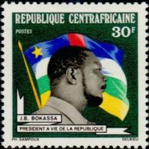 Jean Bedel Bokassa, president for life of the Republic