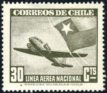 Plane and Chilean flag