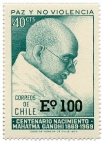 Mahatma Gandhi (1869-1969) surcharged