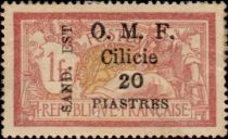 Type Merson overprinted and Turkish surcharge