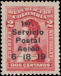 Overprint on 1917 stamp  "Nariño"