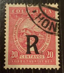 MiNr. SCADTA 50 overprinted with black "R"