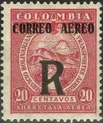 Magdalena River and Tolima Volcano Overprinted "R"