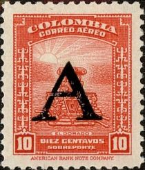 Symbol of legend of El Dorado - overprinted