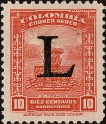 Symbol of legend of El Dorado - overprinted