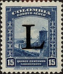 Spanish Fortification, Cartagena - overprinted